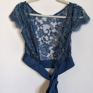 Delicate lace tieback top